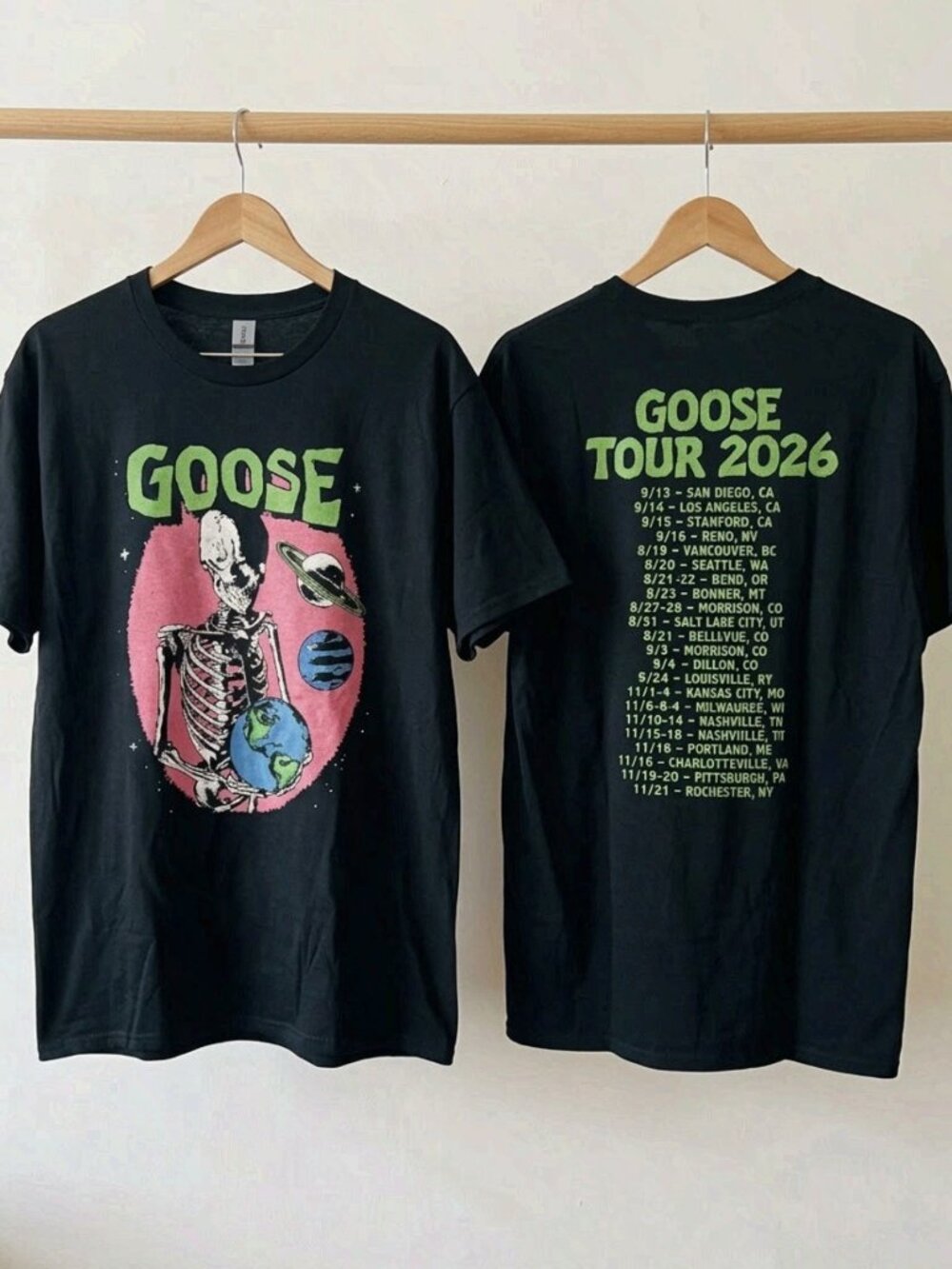 Goose Band Tour 2026 Cosmic Skeleton T-Shirt Reprint